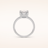 4 CT Round Shaped Hidden Halo & Pave Moissanite Engagement Ring
