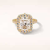 3.24 CT Radiant Shaped Halo & Pave Moissanite Engagement Ring