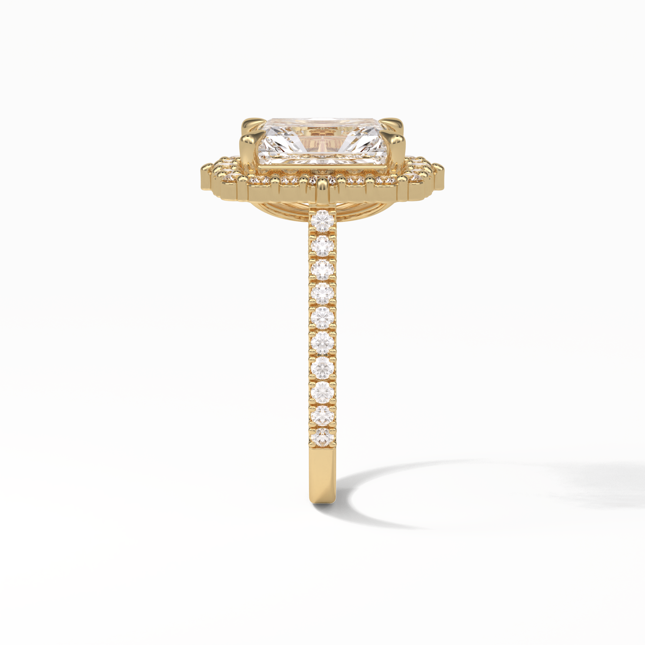Radiant Halo & Pave Lab Grown Diamond Engagement Ring