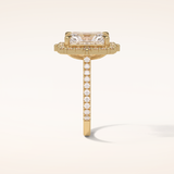 3.24 CT Radiant Shaped Halo & Pave Moissanite Engagement Ring