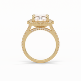 Radiant Halo & Pave Lab Grown Diamond Engagement Ring