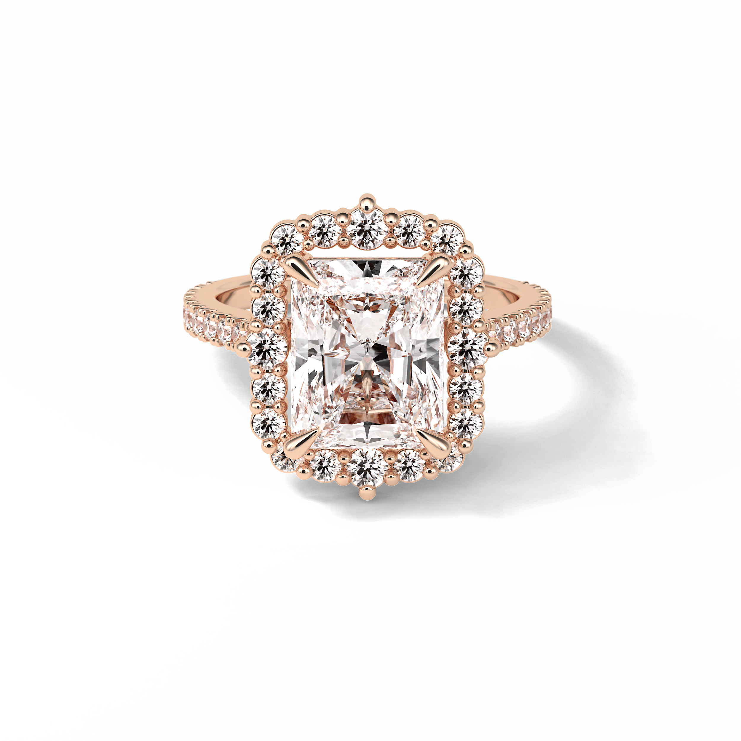Radiant Halo & Pave Lab Grown Diamond Engagement Ring