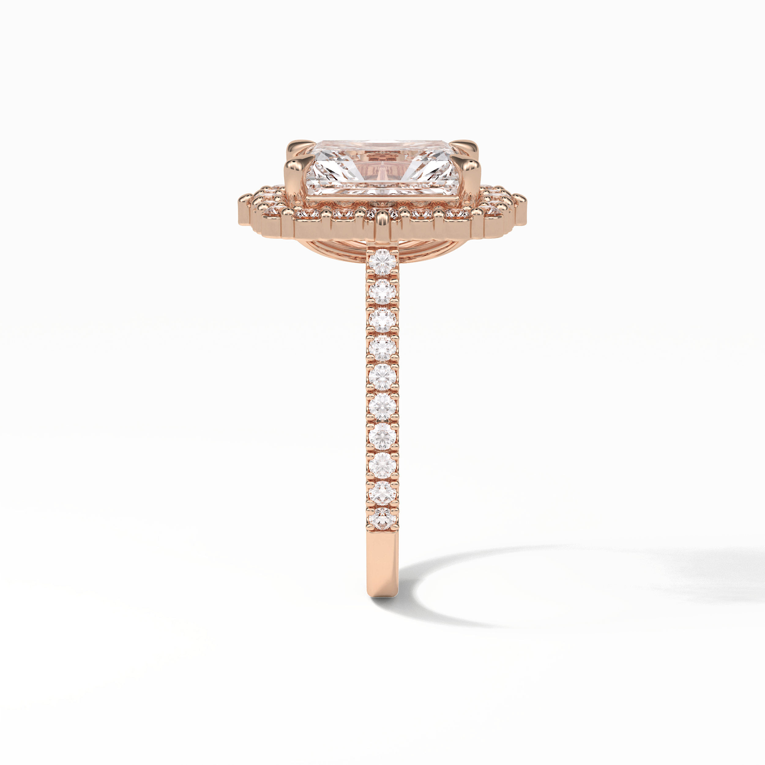 Radiant Halo & Pave Lab Grown Diamond Engagement Ring