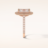 3.24 CT Radiant Shaped Halo & Pave Moissanite Engagement Ring
