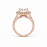 Radiant Halo & Pave Lab Grown Diamond Engagement Ring