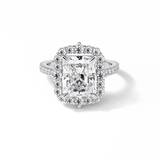 Radiant Halo & Pave Lab Grown Diamond Engagement Ring