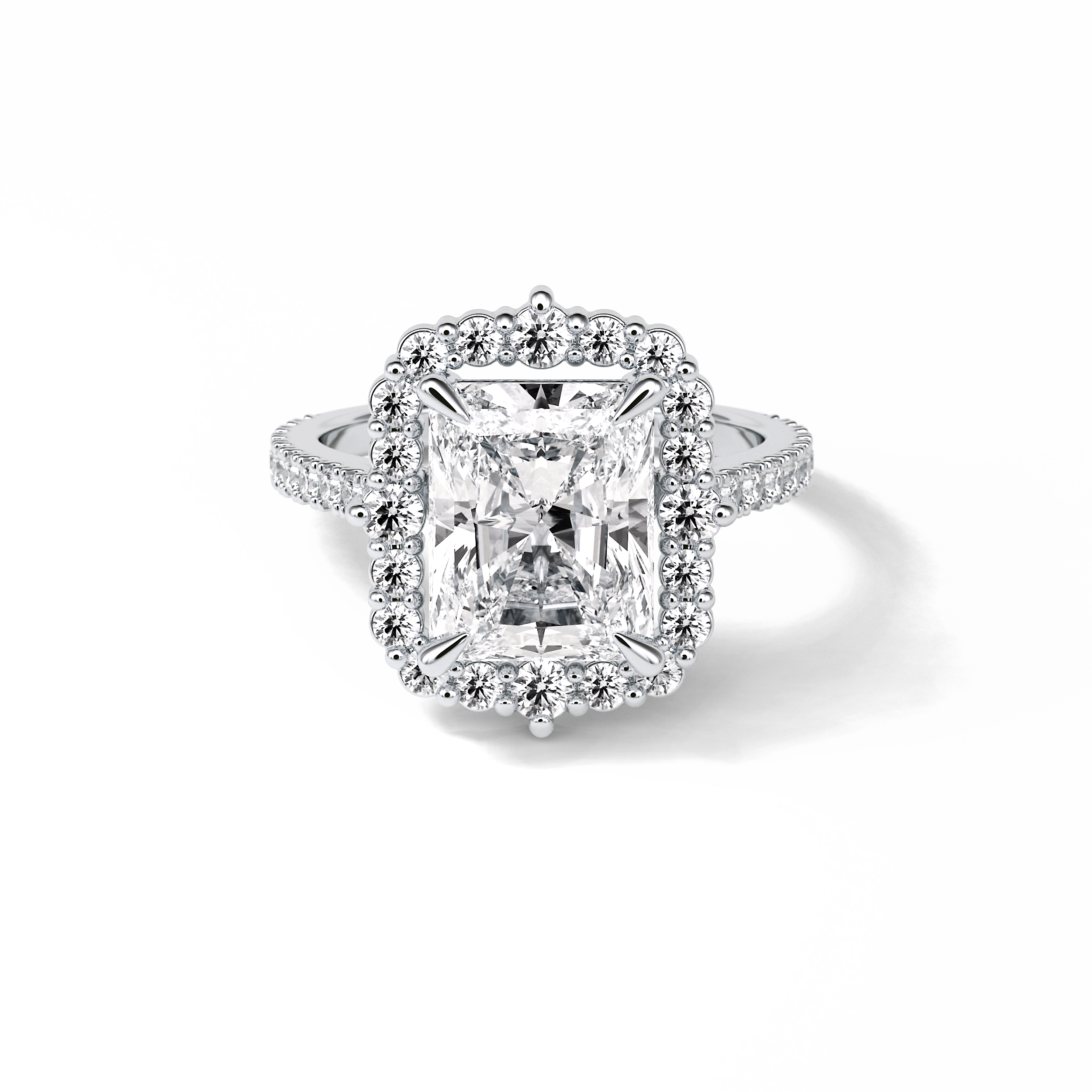 Radiant Halo & Pave Lab Grown Diamond Engagement Ring