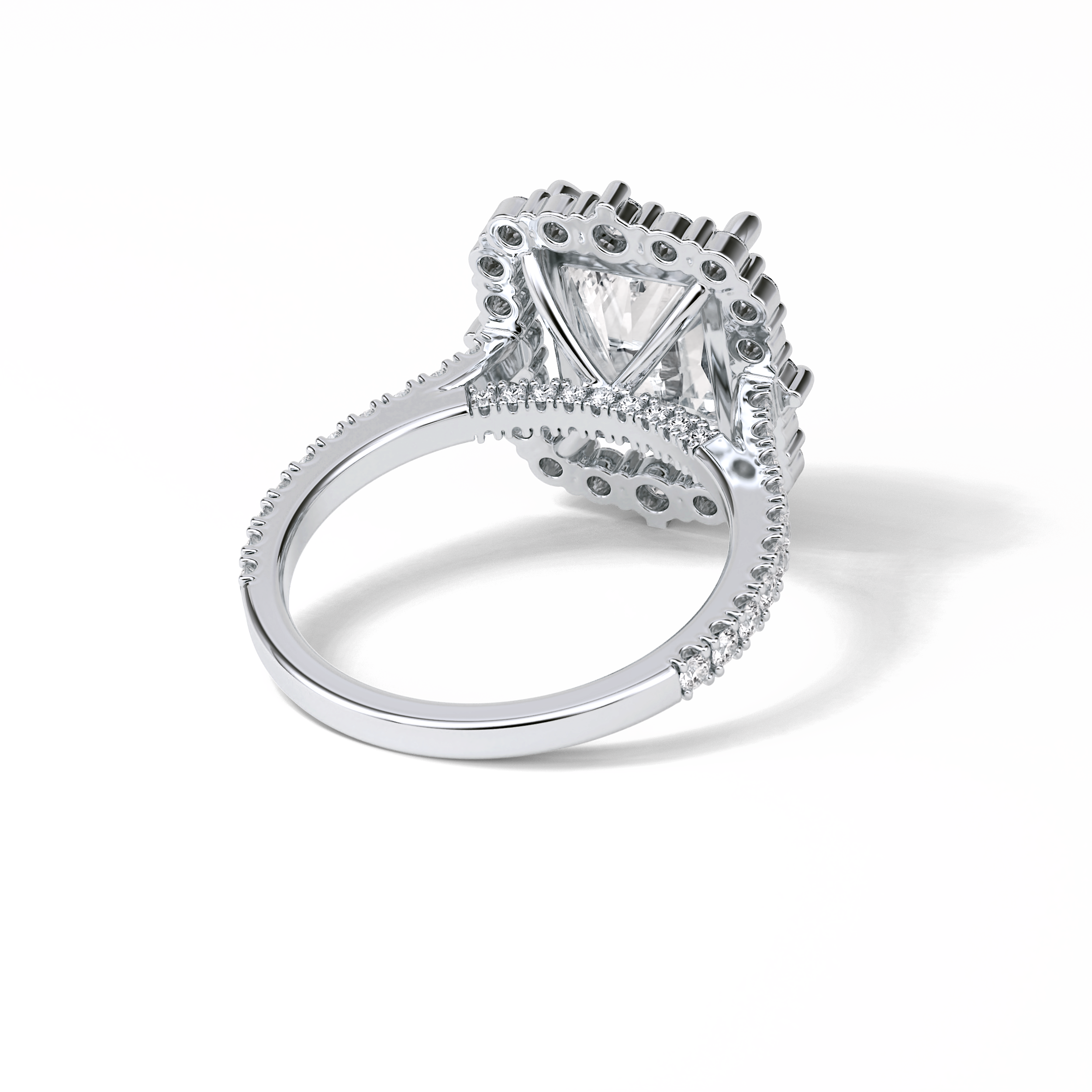 Radiant Halo & Pave Lab Grown Diamond Engagement Ring