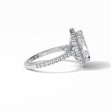 Radiant Halo & Pave Lab Grown Diamond Engagement Ring