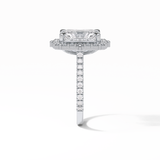 Radiant Halo & Pave Lab Grown Diamond Engagement Ring