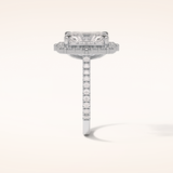 3.24 CT Radiant Shaped Halo & Pave Moissanite Engagement Ring