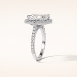 3.24 CT Radiant Shaped Halo & Pave Moissanite Engagement Ring