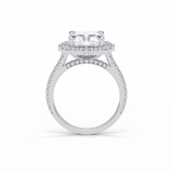 Radiant Halo & Pave Lab Grown Diamond Engagement Ring