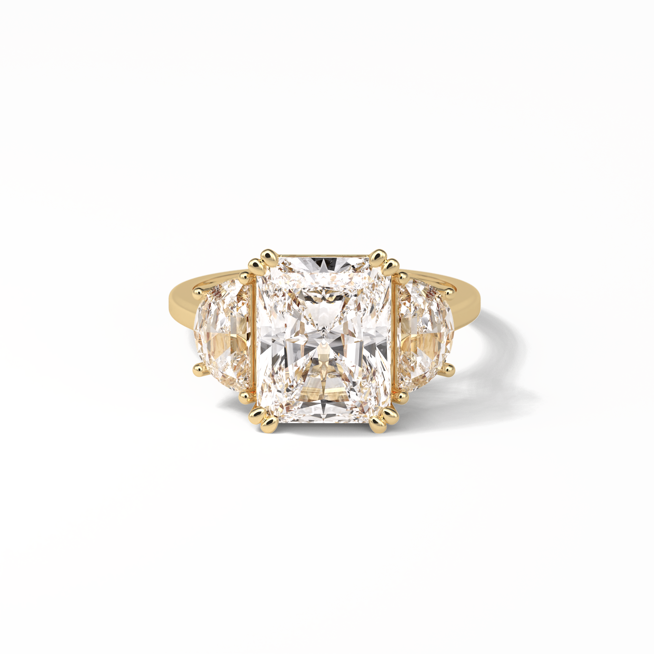 Radiant Three Stone Lab Grown Diamond Engagement Ring
