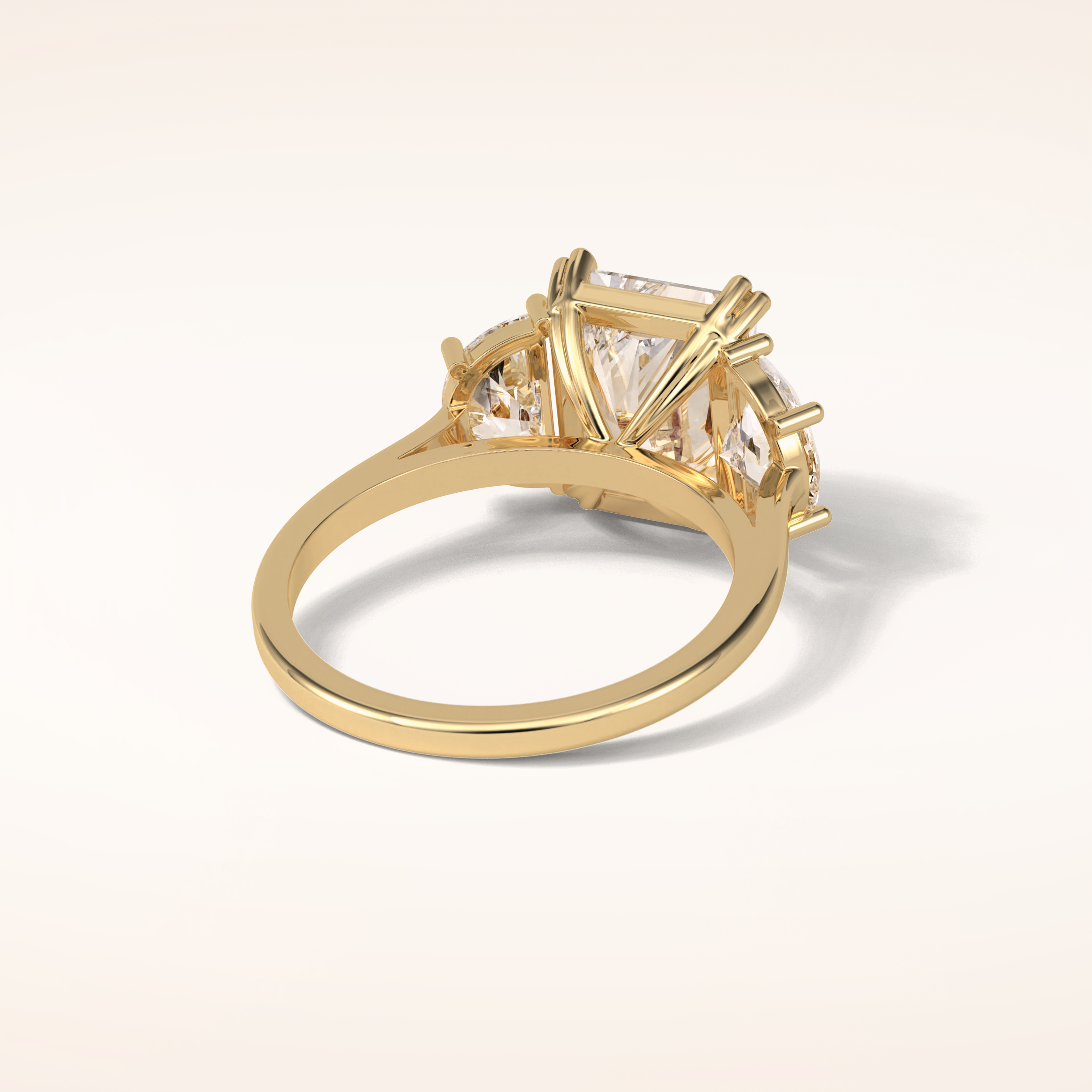 3.24 CT Radiant Shaped Three Stones Moissanite Engagement Ring