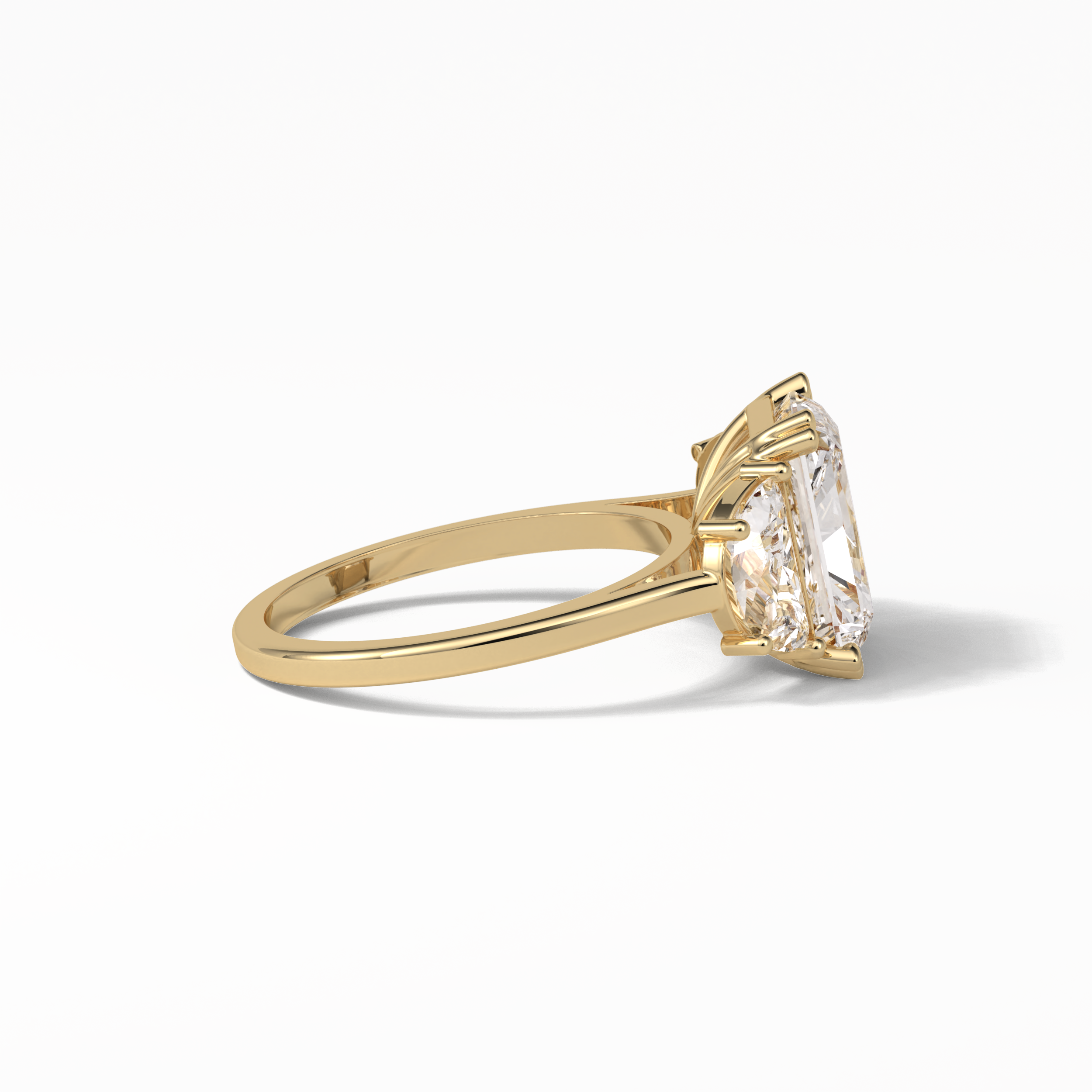 Radiant Three Stone Lab Grown Diamond Engagement Ring