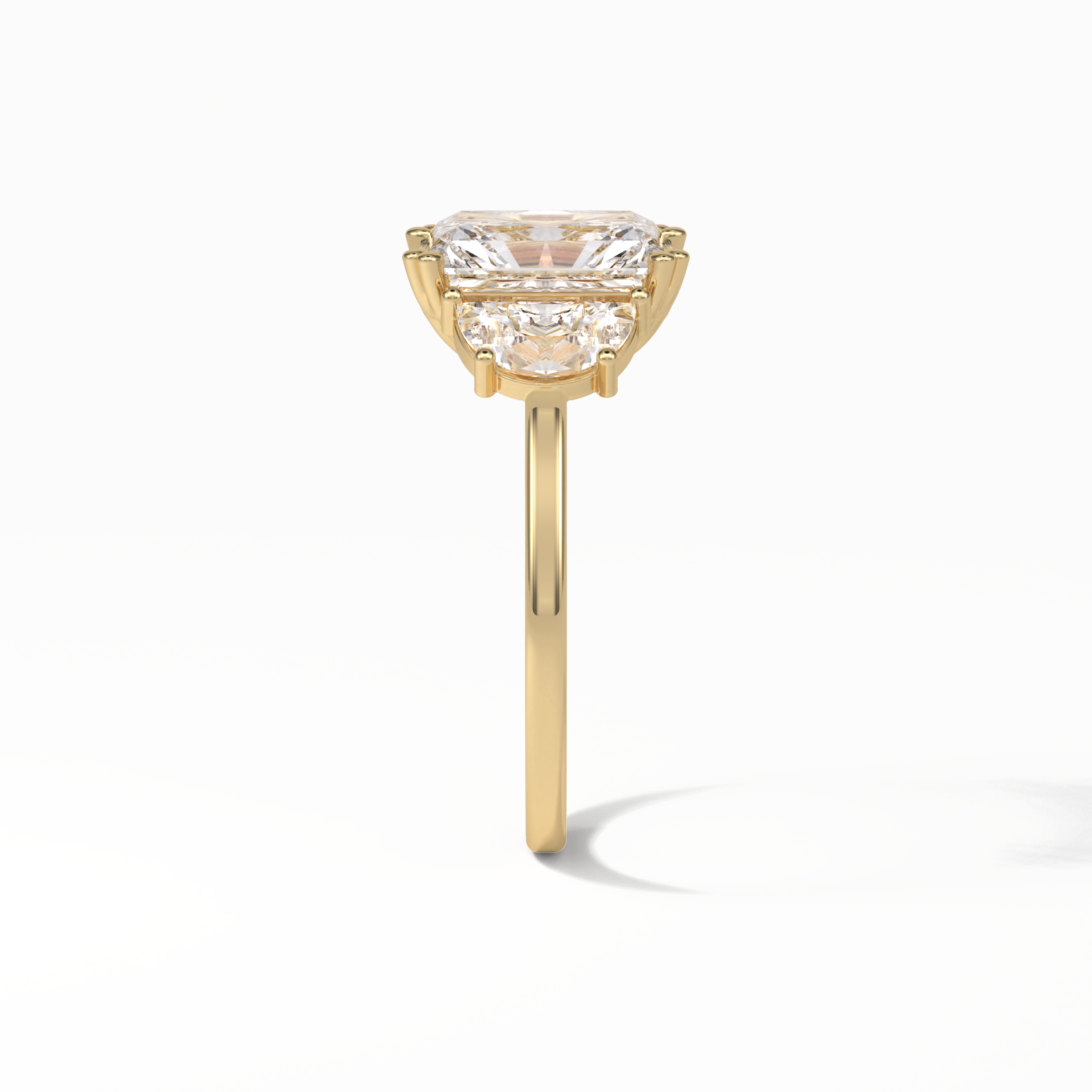 Radiant Three Stone Lab Grown Diamond Engagement Ring