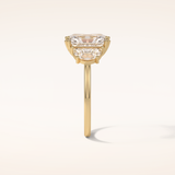 3.24 CT Radiant Shaped Three Stones Moissanite Engagement Ring