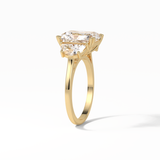 Radiant Three Stone Lab Grown Diamond Engagement Ring