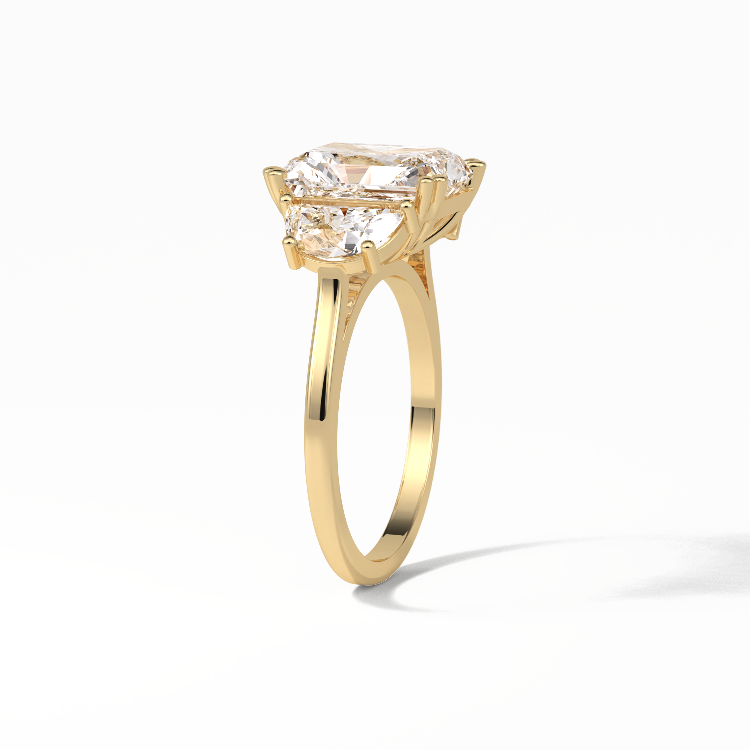 Radiant Three Stone Lab Grown Diamond Engagement Ring