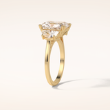 3.24 CT Radiant Shaped Three Stones Moissanite Engagement Ring