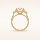 3.24 CT Radiant Shaped Three Stones Moissanite Engagement Ring