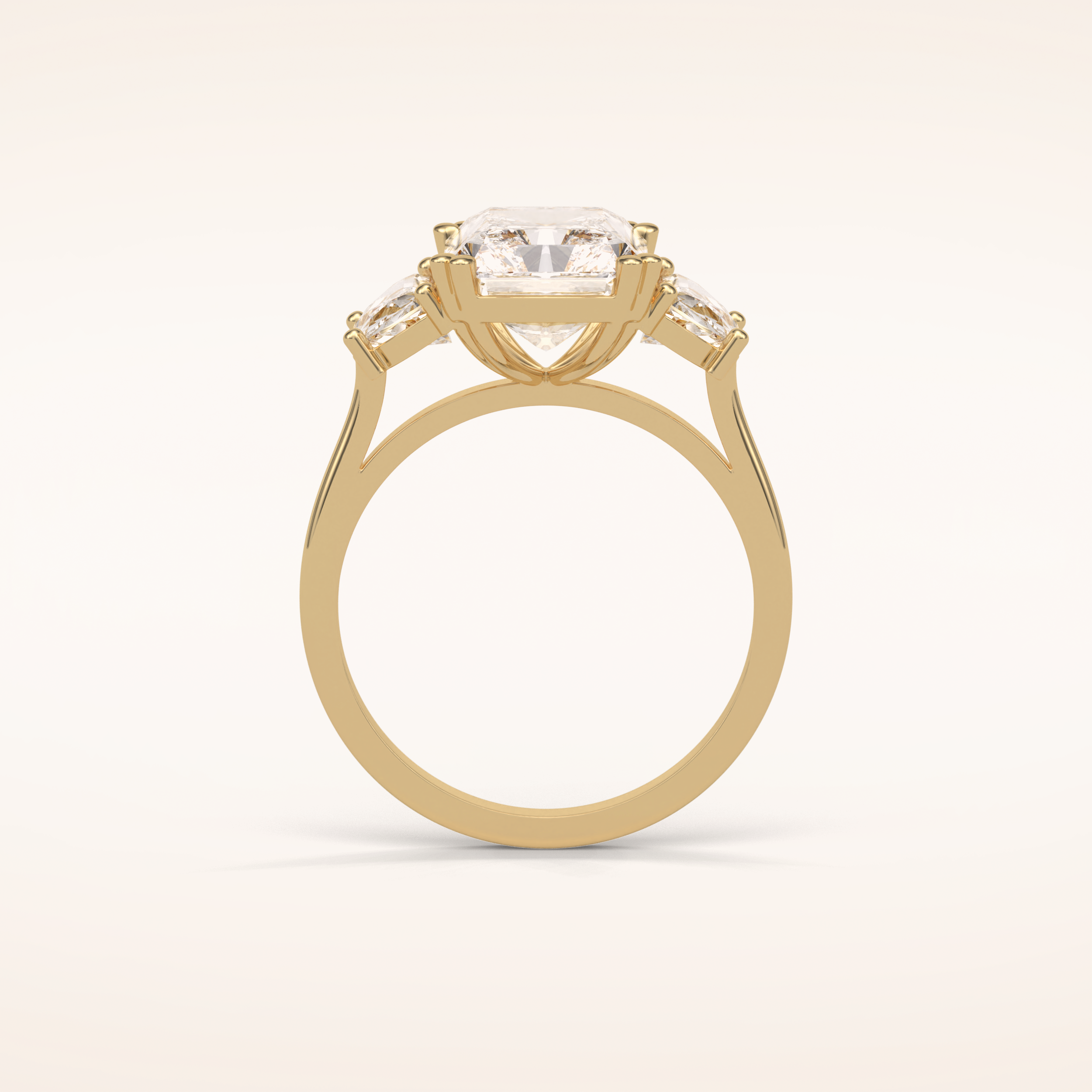 3.24 CT Radiant Shaped Three Stones Moissanite Engagement Ring