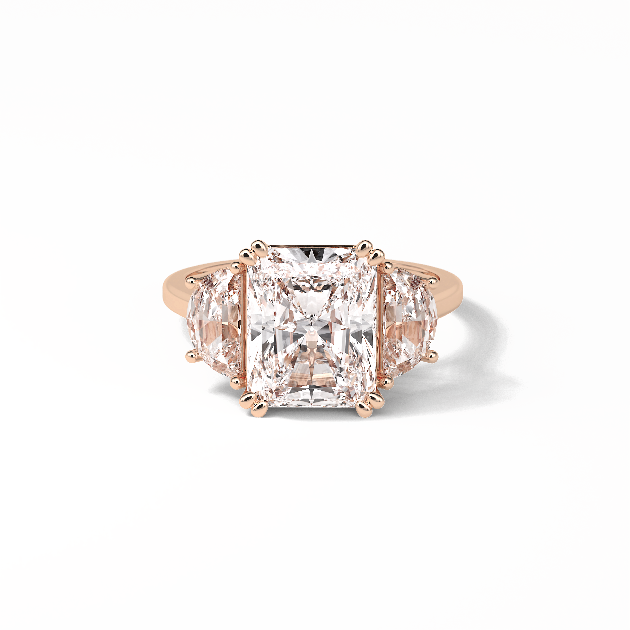 Radiant Three Stone Lab Grown Diamond Engagement Ring