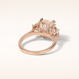 3.24 CT Radiant Shaped Three Stones Moissanite Engagement Ring