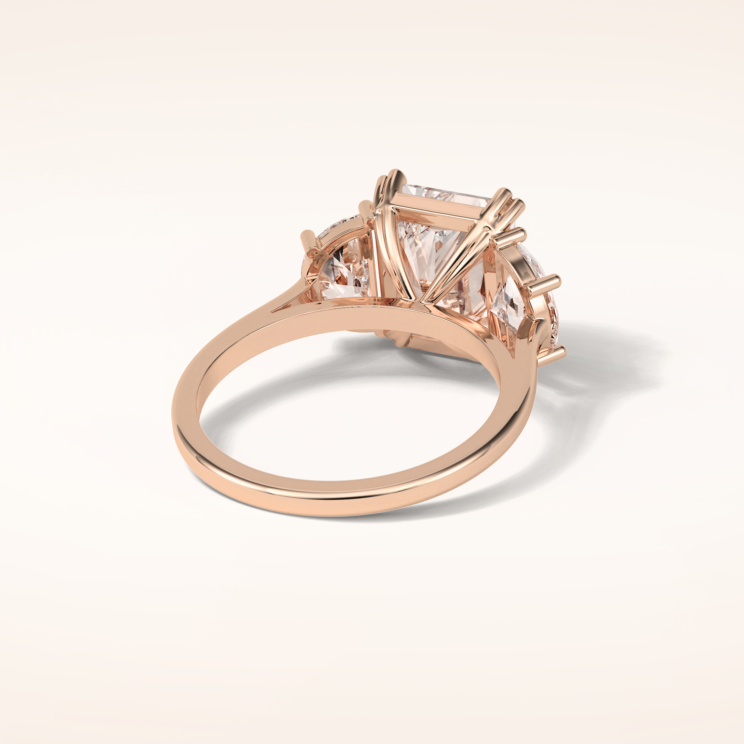 3.24 CT Radiant Shaped Three Stones Moissanite Engagement Ring