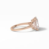 Radiant Three Stone Lab Grown Diamond Engagement Ring