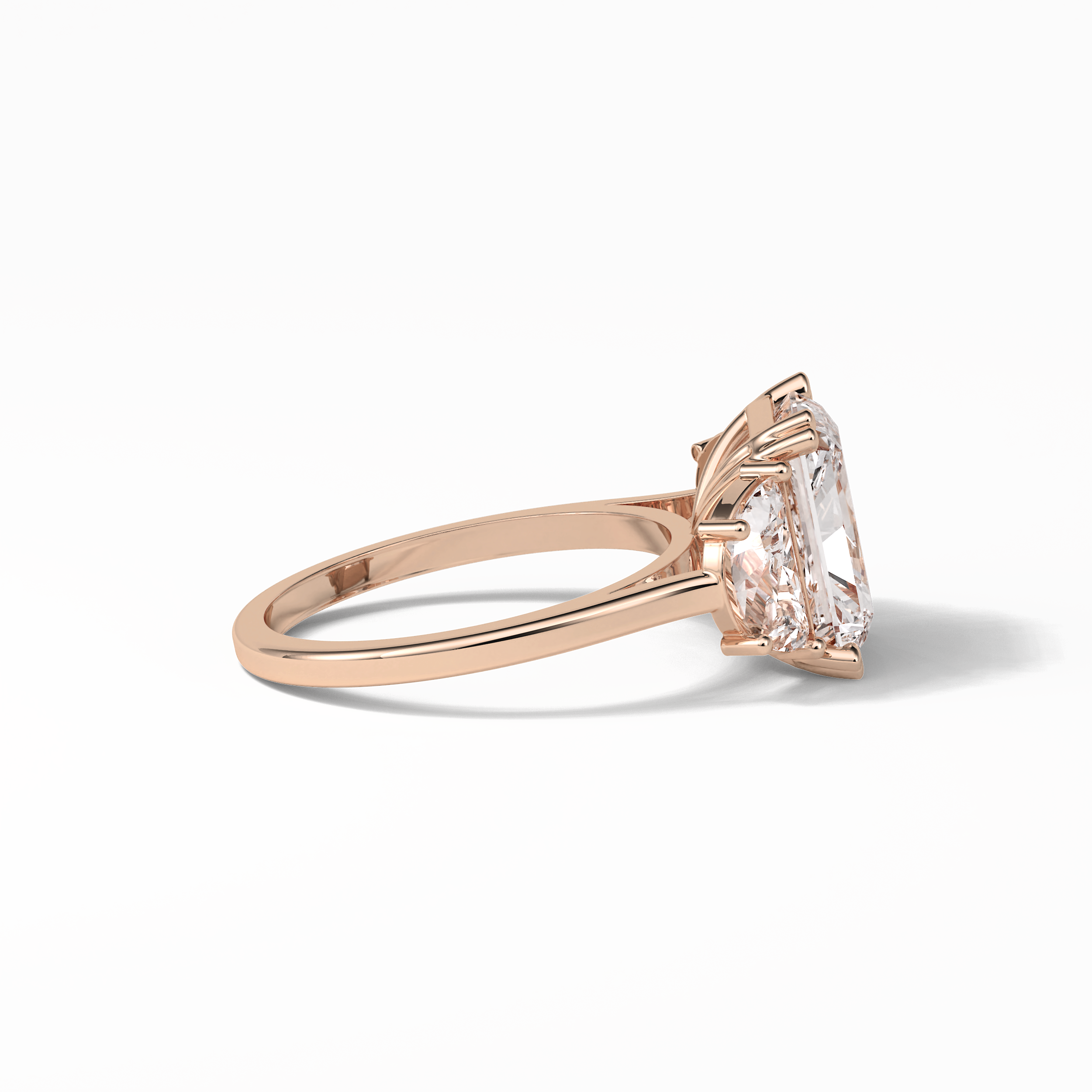 Radiant Three Stone Lab Grown Diamond Engagement Ring