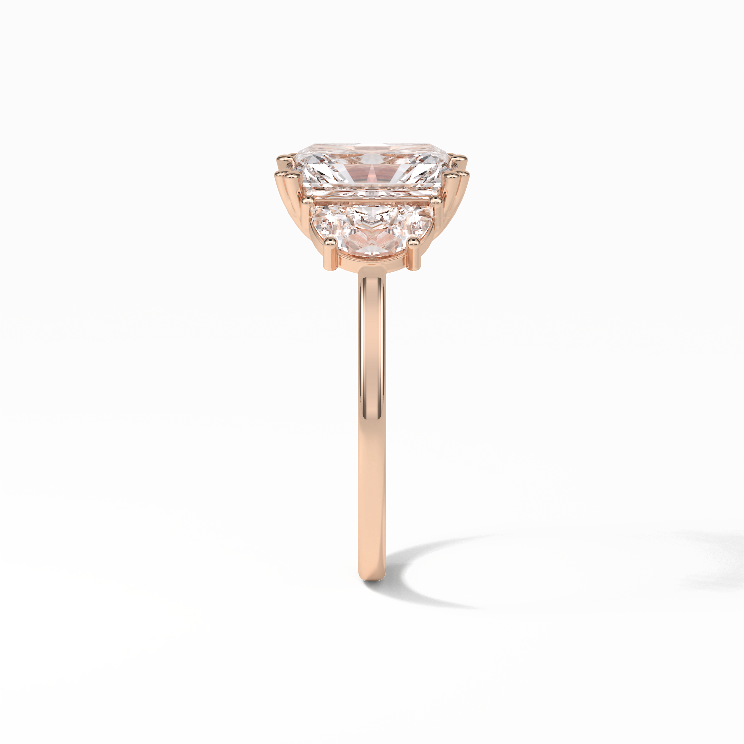 Radiant Three Stone Lab Grown Diamond Engagement Ring
