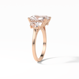 Radiant Three Stone Lab Grown Diamond Engagement Ring
