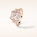 3.24 CT Radiant Shaped Three Stones Moissanite Engagement Ring