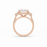 Radiant Three Stone Lab Grown Diamond Engagement Ring