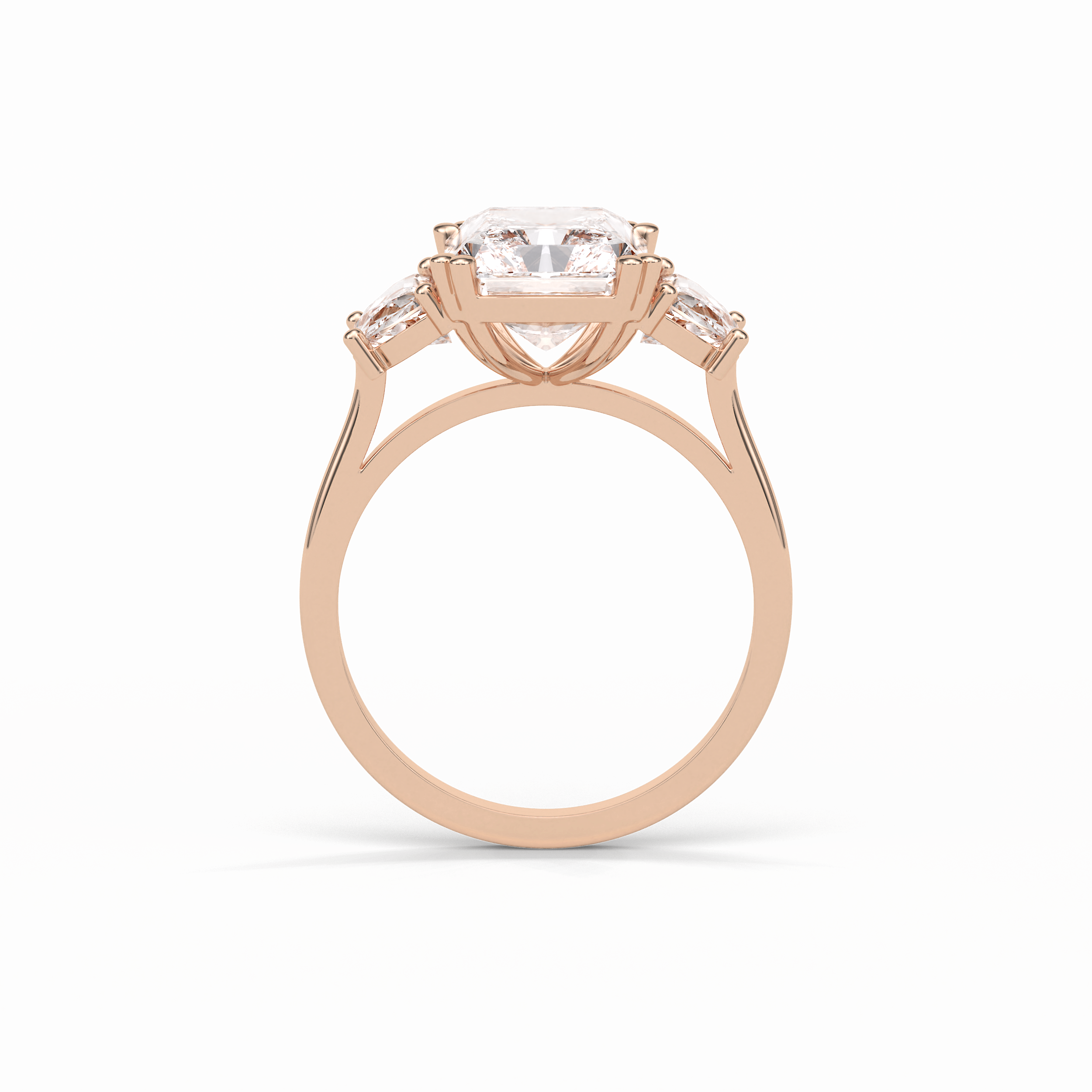 Radiant Three Stone Lab Grown Diamond Engagement Ring
