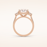 3.24 CT Radiant Shaped Three Stones Moissanite Engagement Ring