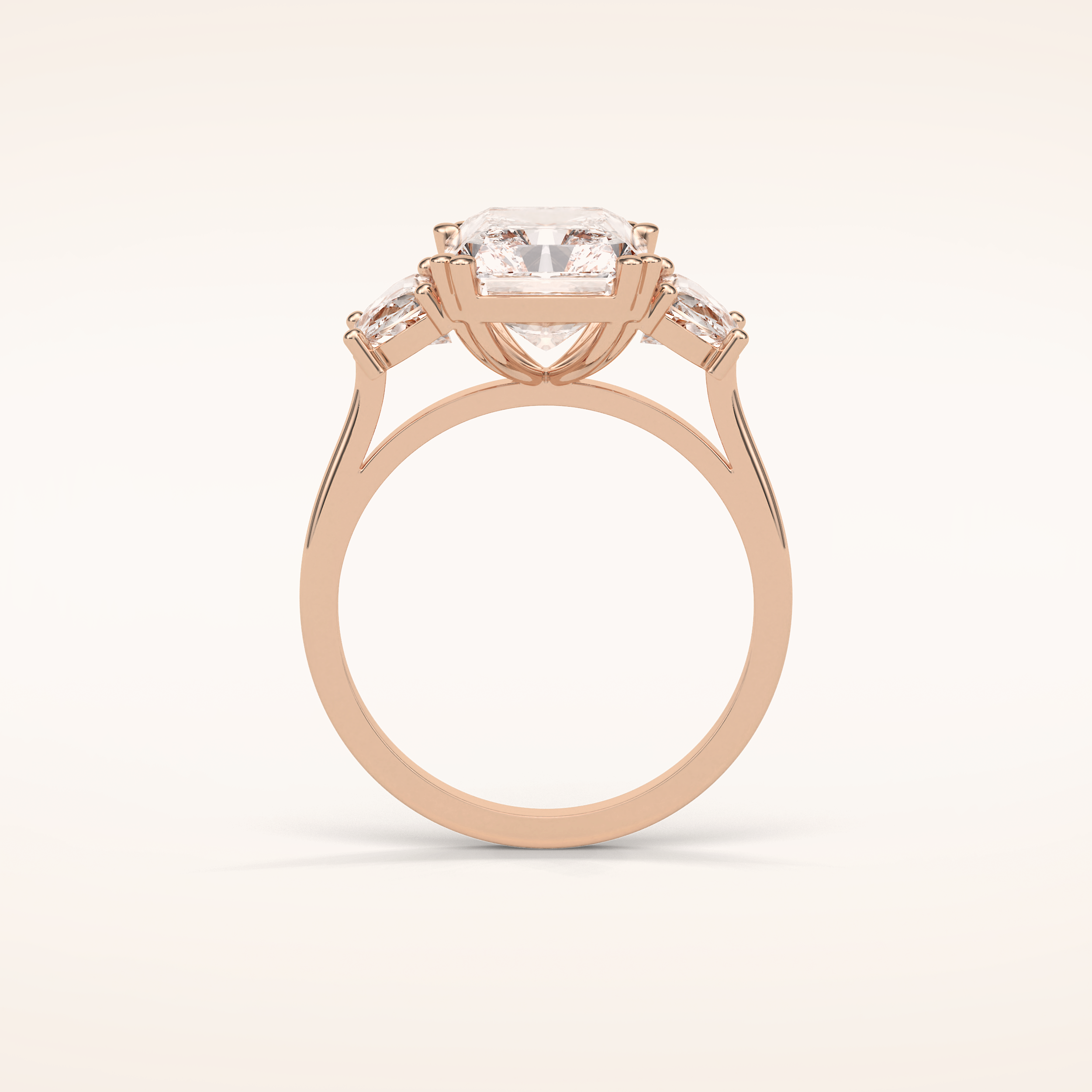 3.24 CT Radiant Shaped Three Stones Moissanite Engagement Ring