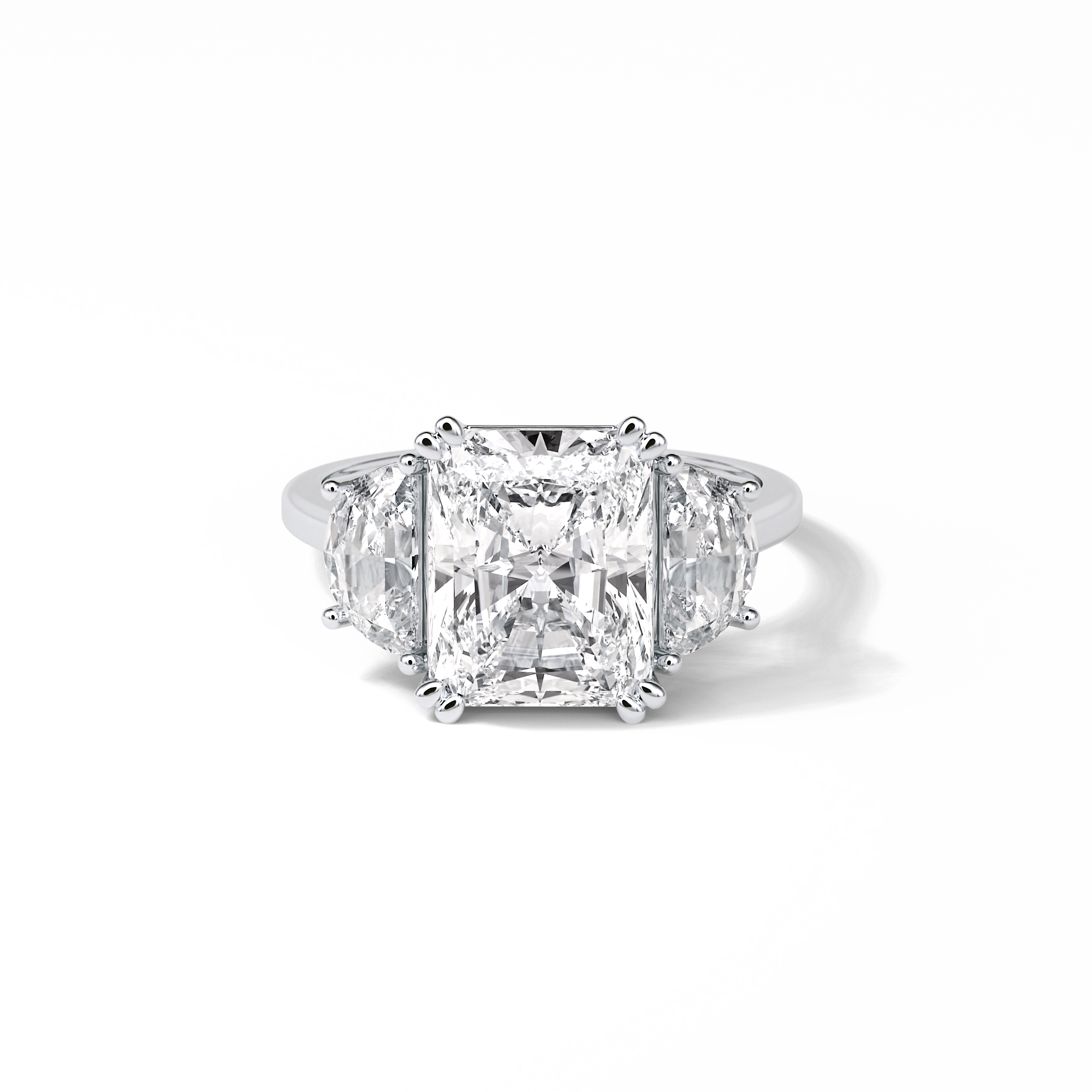 Radiant Three Stone Lab Grown Diamond Engagement Ring