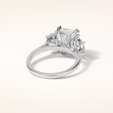 3.24 CT Radiant Shaped Three Stones Moissanite Engagement Ring