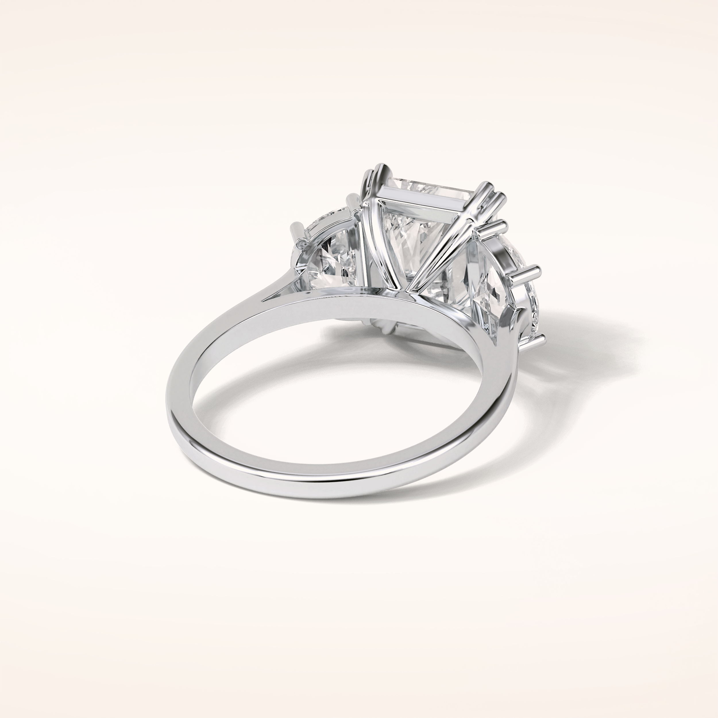 3.24 CT Radiant Shaped Three Stones Moissanite Engagement Ring