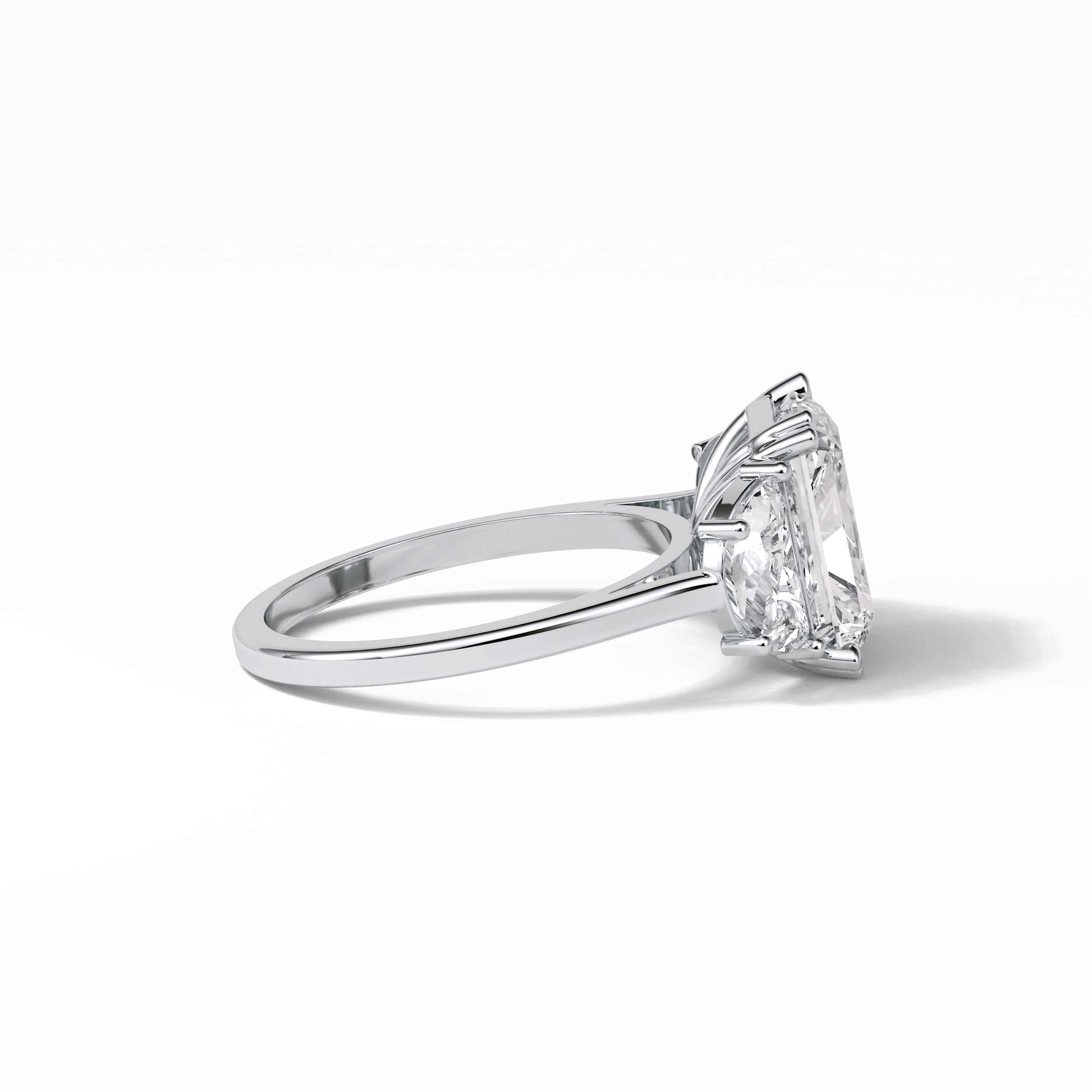 Radiant Three Stone Lab Grown Diamond Engagement Ring