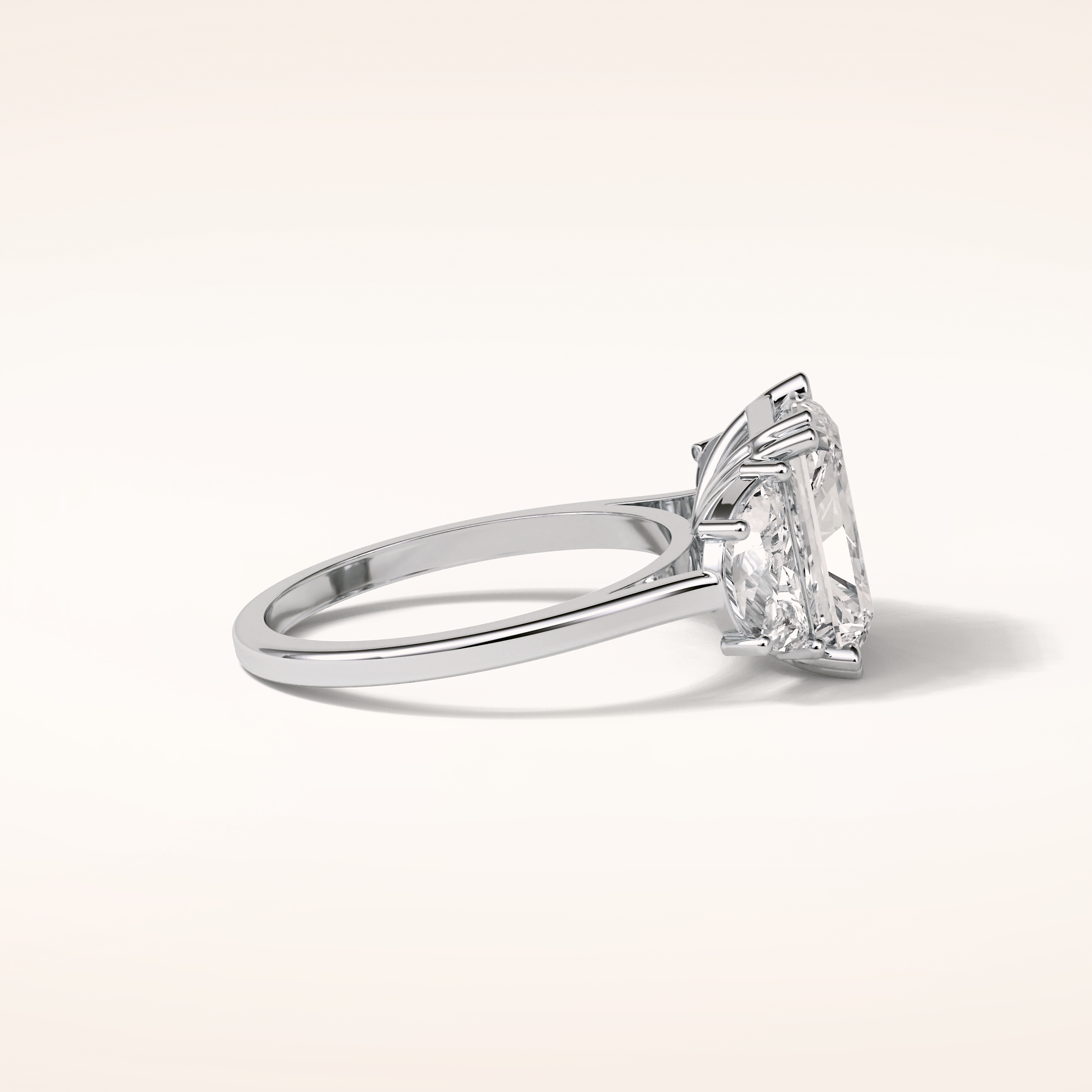 3.24 CT Radiant Shaped Three Stones Moissanite Engagement Ring