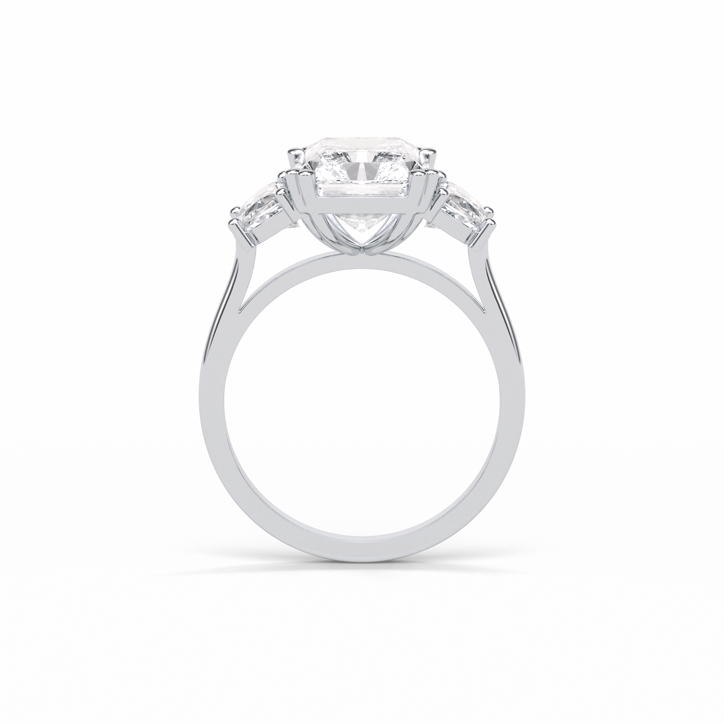 Radiant Three Stone Lab Grown Diamond Engagement Ring