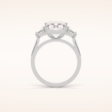 3.24 CT Radiant Shaped Three Stones Moissanite Engagement Ring