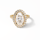 Oval Halo & Pave Lab Grown Diamond Engagement Ring