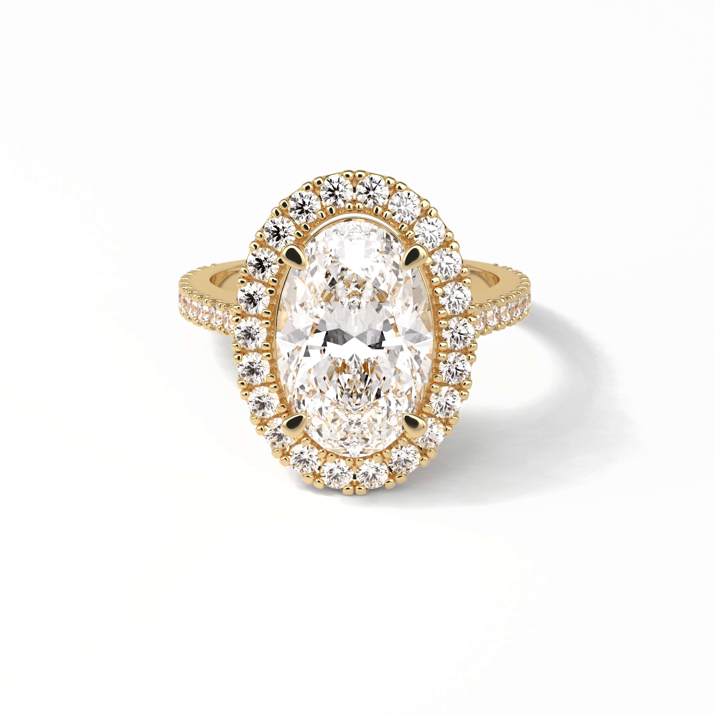 Oval Halo & Pave Lab Grown Diamond Engagement Ring