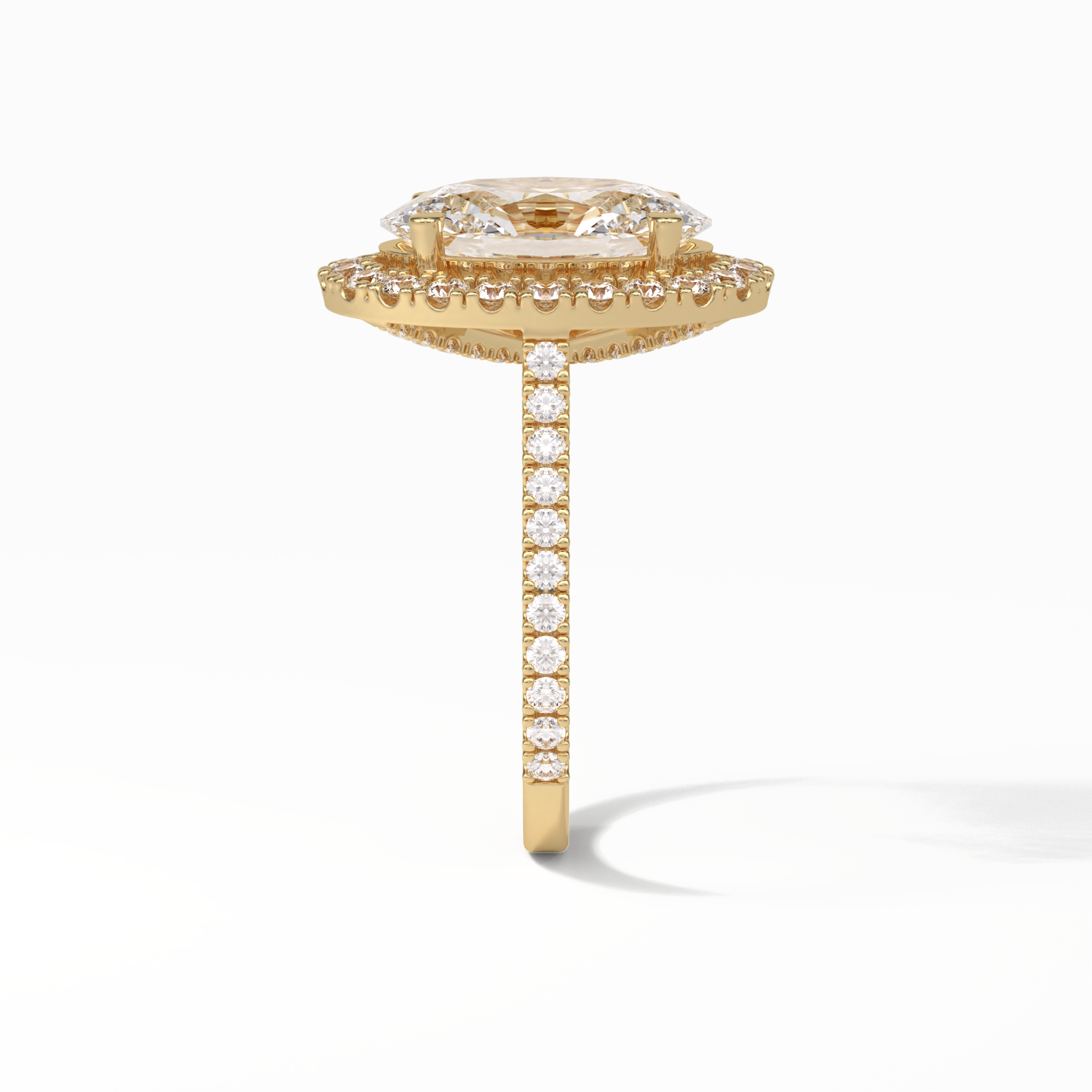Oval Halo & Pave Lab Grown Diamond Engagement Ring