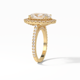 Oval Halo & Pave Lab Grown Diamond Engagement Ring